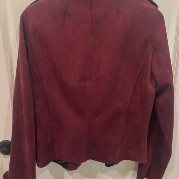 Kut from the Kloth Maroon Draped Open Moto Jacket size large IMMACULATE - Picture 4 of 6